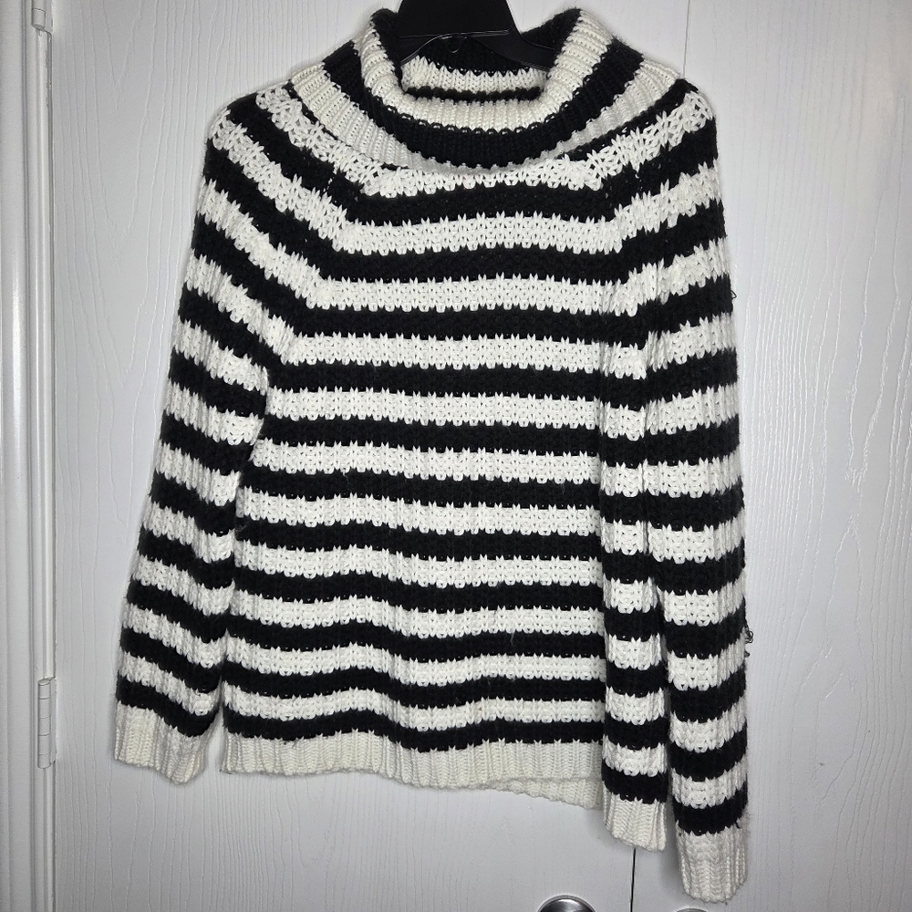 Catherine Malandrino Cowl Neck Striped Sweater-Size XL